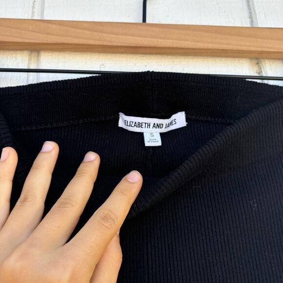 ELIZABETH AND JAMES Thick  Ribbed Black Leggings, Size S‎ - Picture 4 of 5